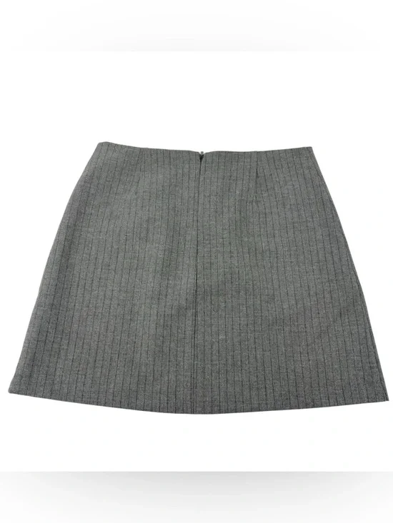 Aritzia Wilfred Classic Mini Skirt Grey Stripe Size 4 NWT A Line High Rise Chic - Picture 12 of 15